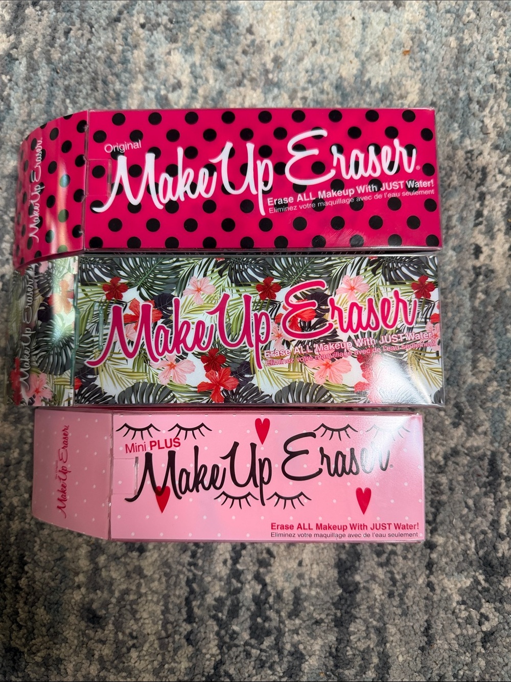 MakeUp Eraser Pink & Floral Reusable Makeup Remover Cloths (3)